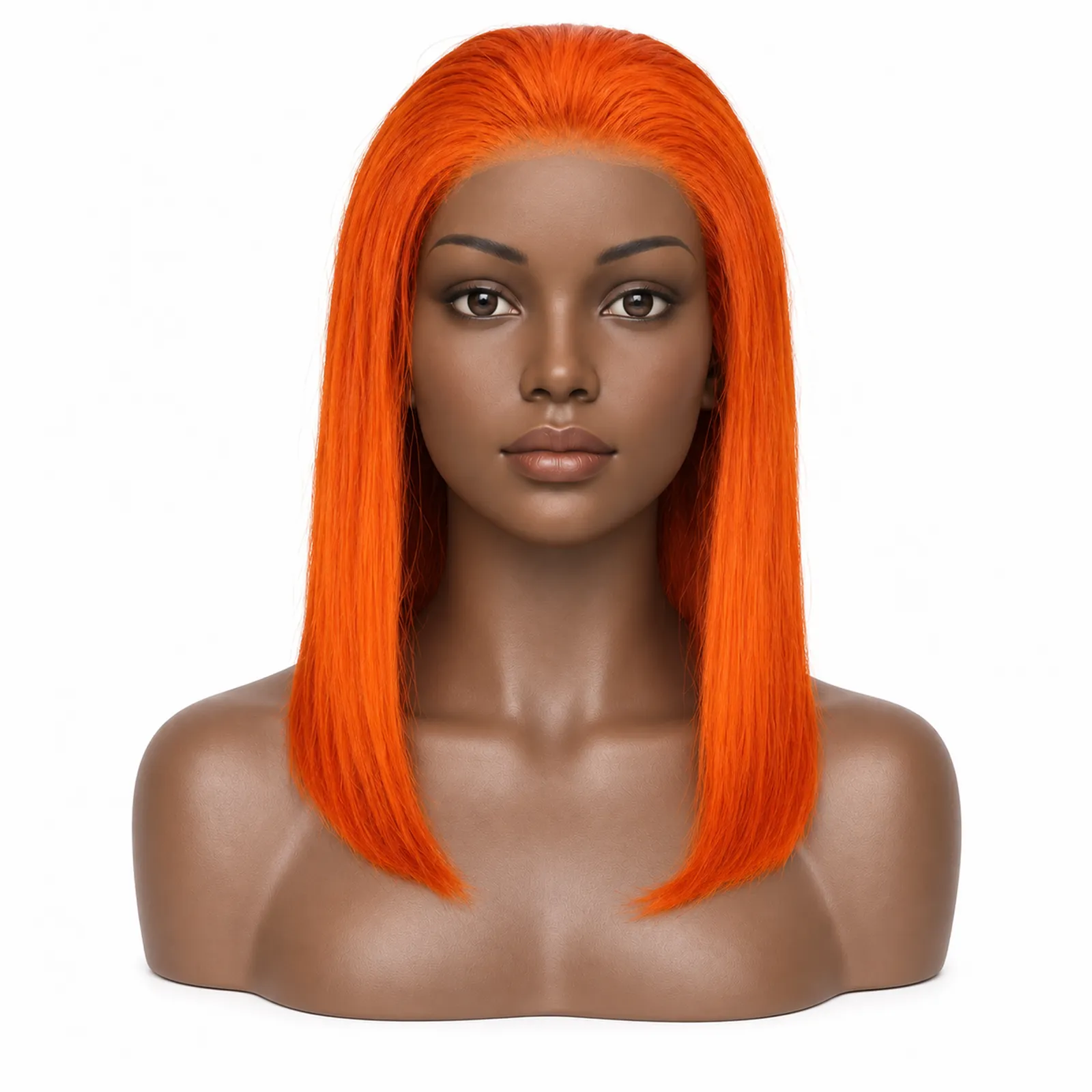 350 Copper Straight Bob Wig – front view
