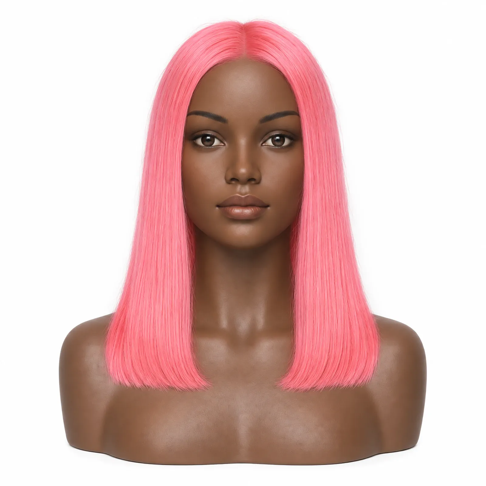 Pink Straight Bob Wig – front view