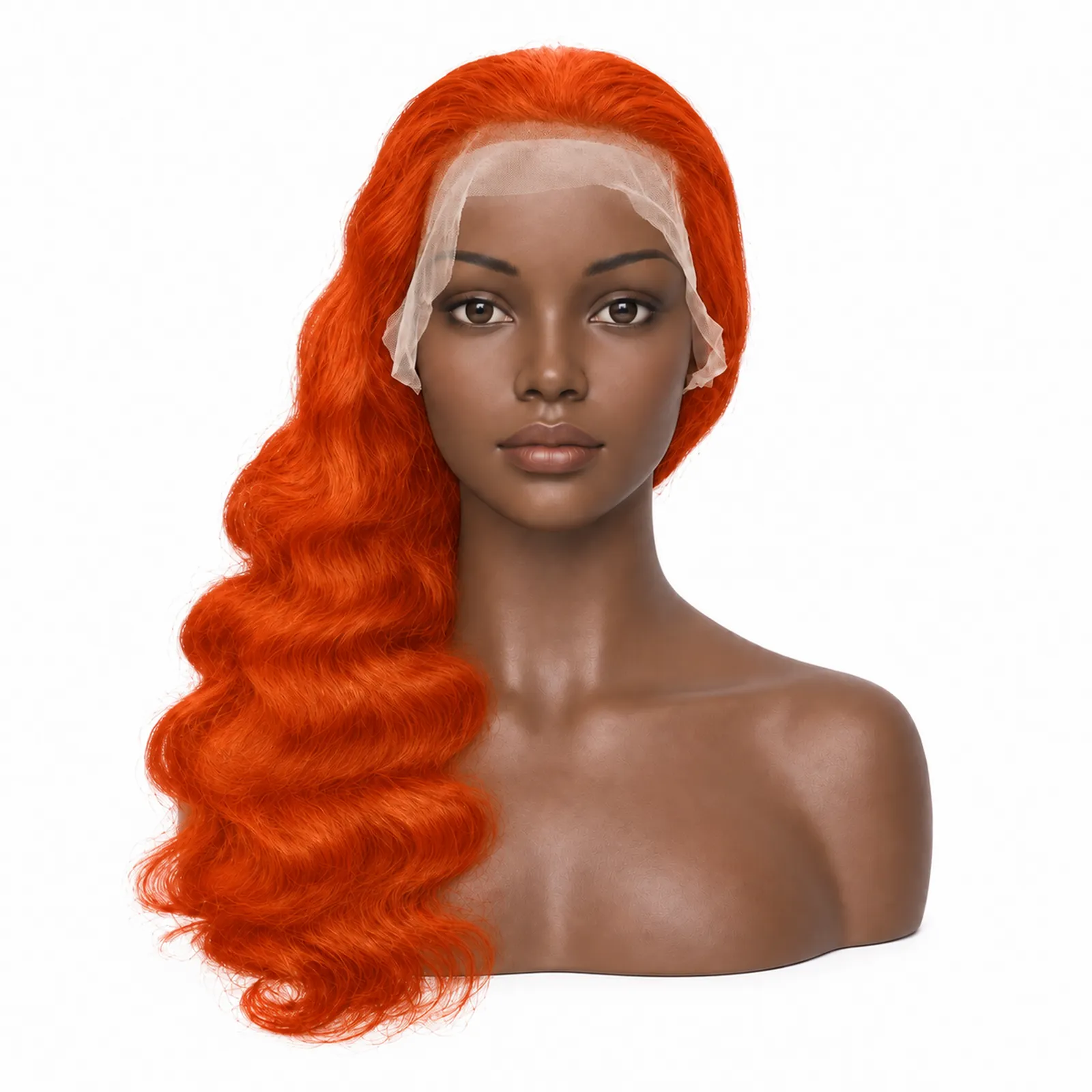 350 Copper Body Wave Lace Front Wig – front view