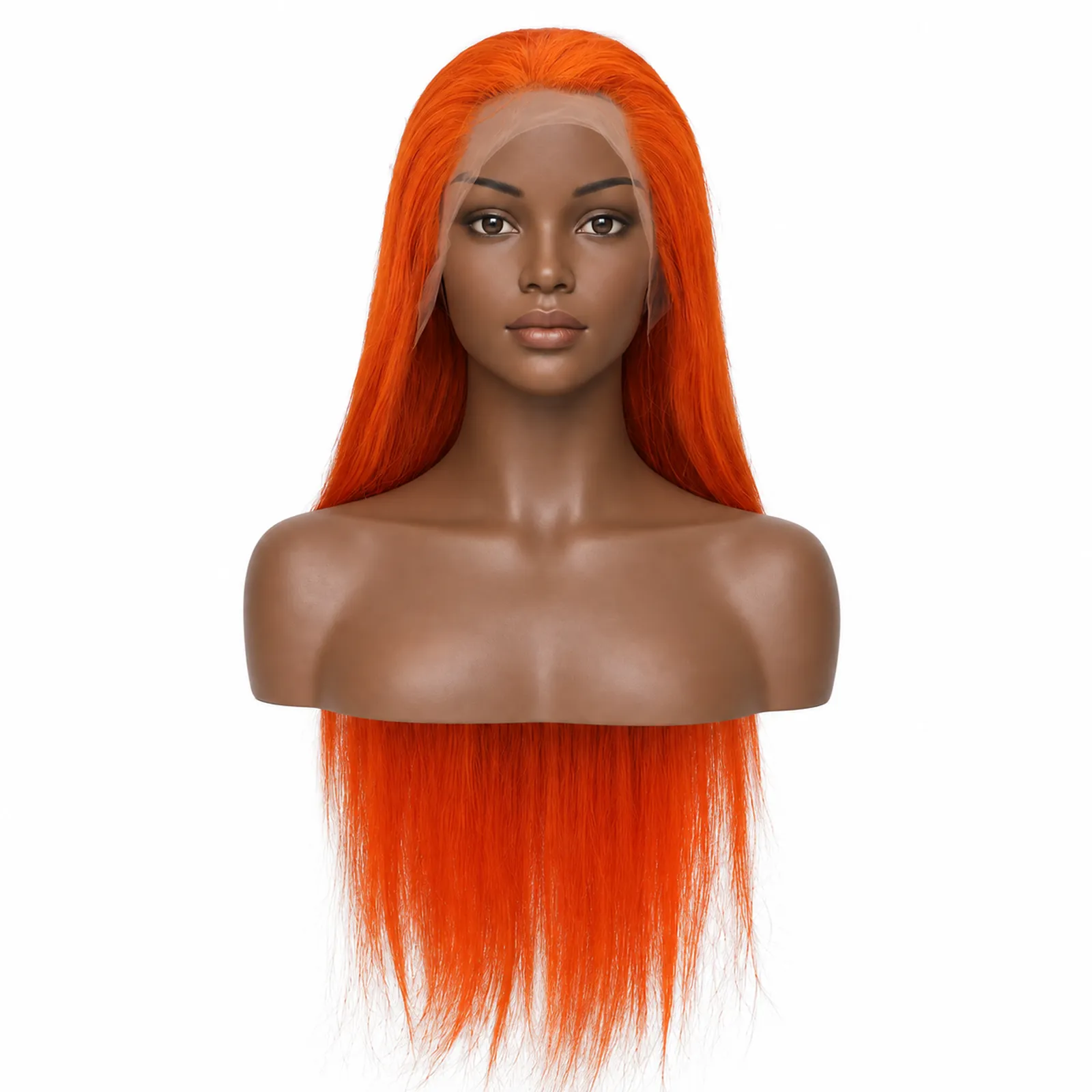 350 Copper Straight Lace Front Wig – front view
