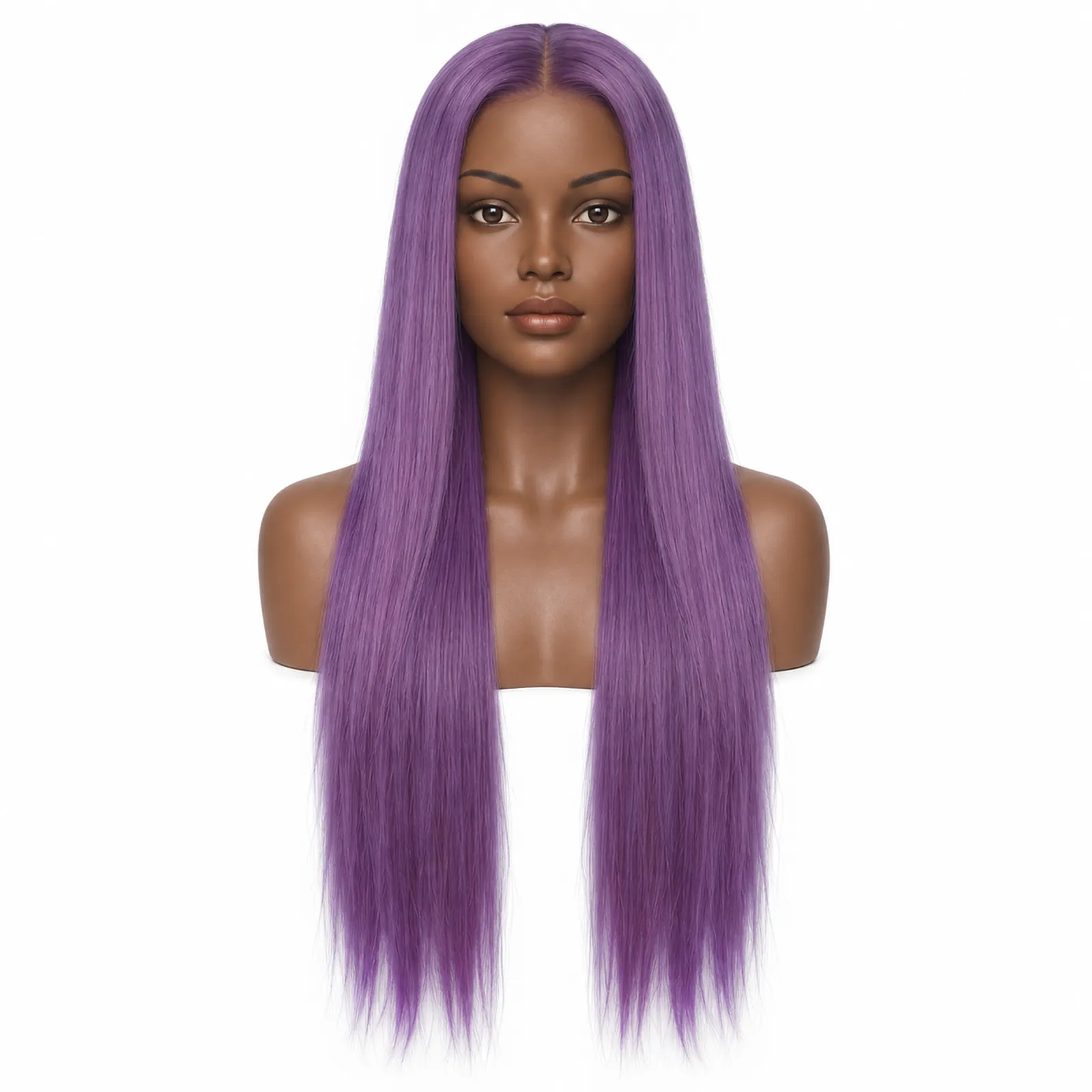 Purple Straight Lace Front Wig – front view
