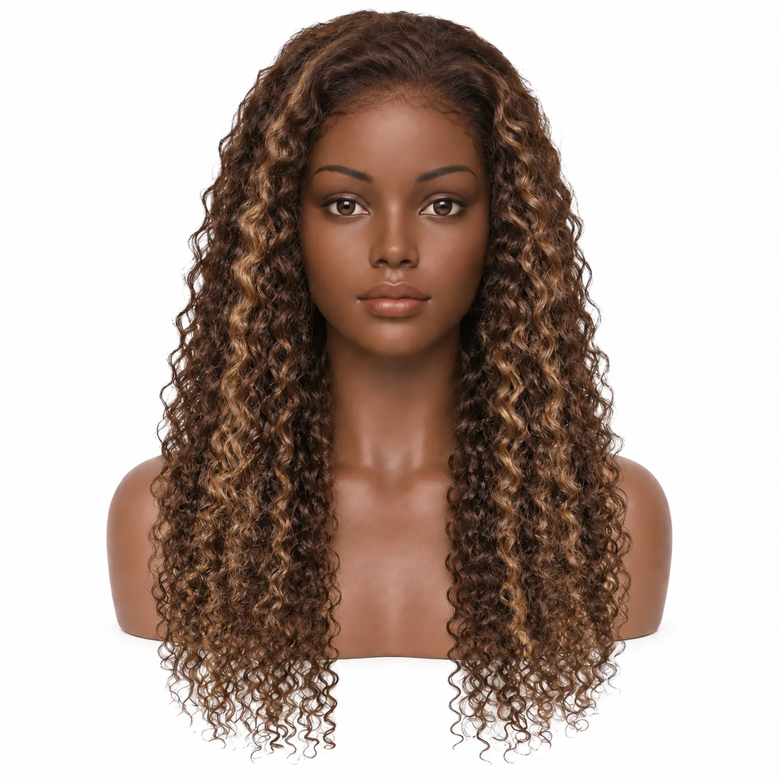 4/27 Highlight Water Wave Lace Front Wig – front view