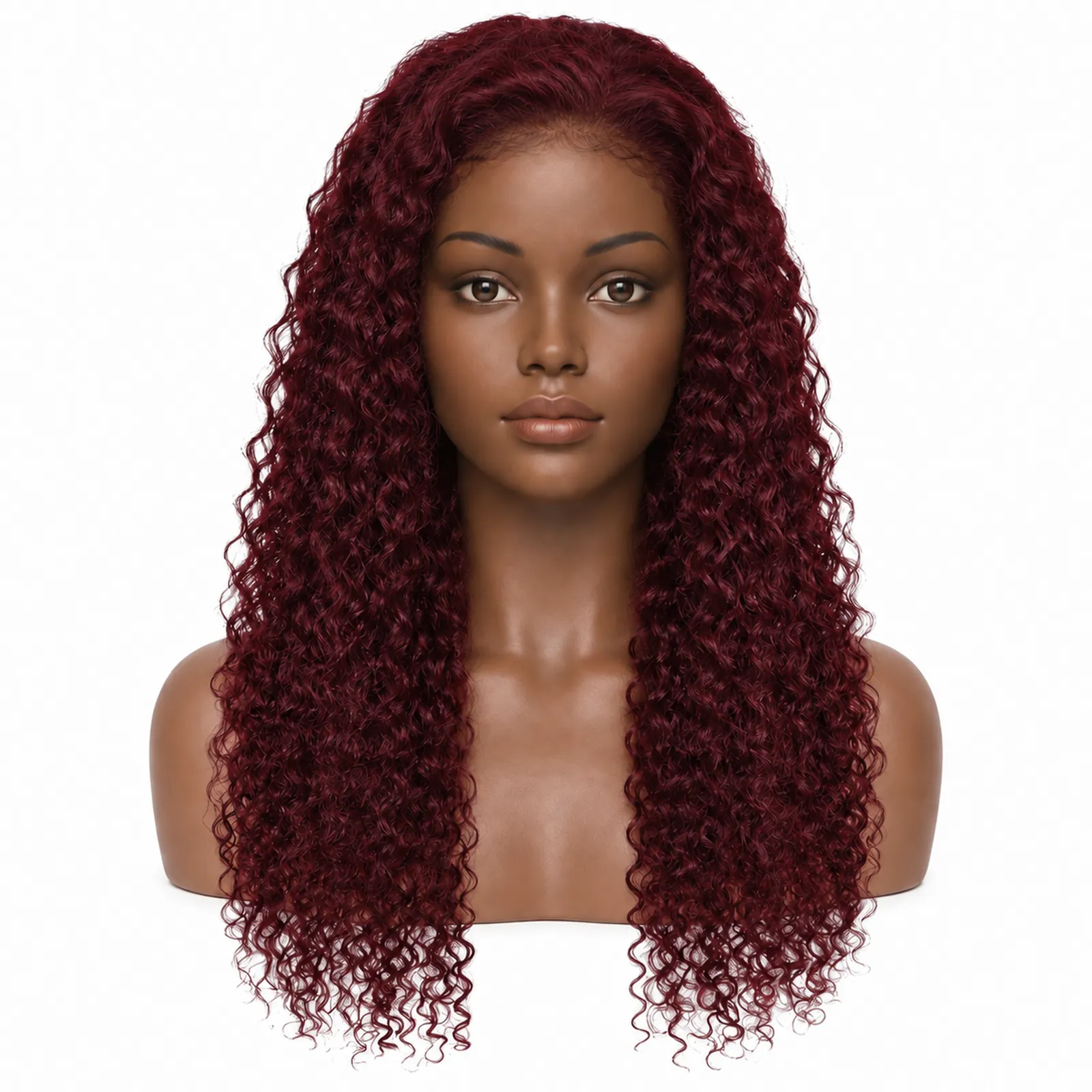 99J Wine Water Wave Lace Front Wig – front view